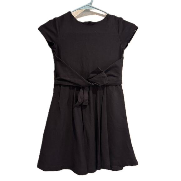 Kate Spade Little Girls Black Fit & Flare Dress w/ Pockets Front Bow 8 8Y - Picture 1 of 6